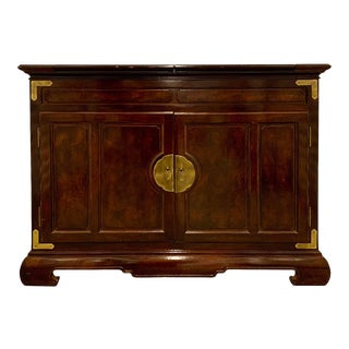 Regency Chinoiserie Dry Bar Cabinet on Casters For Sale