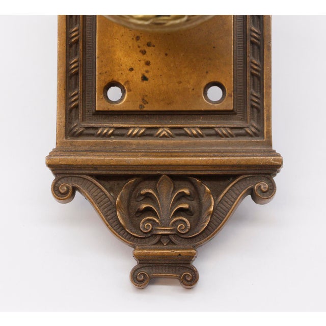 Antique Bronze Norwalk Fontenoy Door Knob Set For Sale - Image 4 of 9