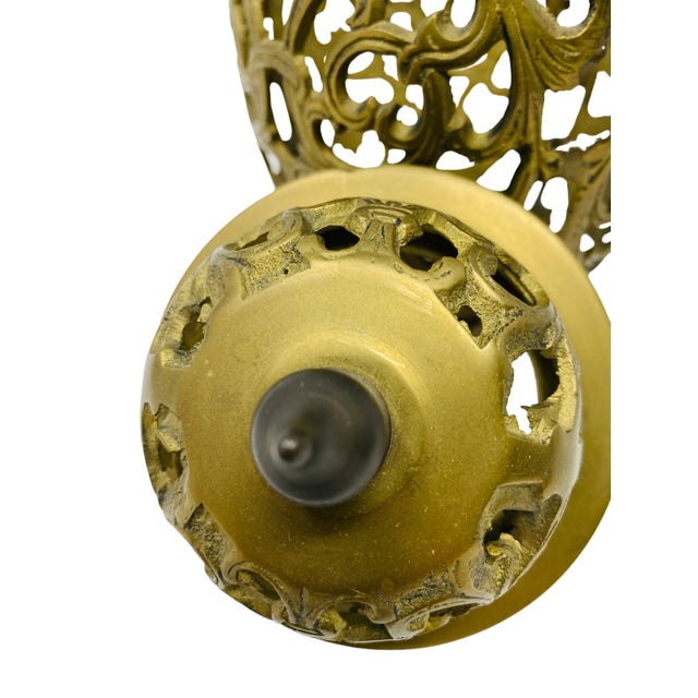1970s Vintage 1970s Ginger Jar Cast Pierced Brass Filigree With Lid For Sale - Image 5 of 8