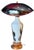 Metal Murano Oval Art Glass Wine Colored Mushroom Abstract Table Lamp For Sale - Image 7 of 18