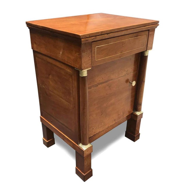 Traditional Antique Empire Walnut Bedside Table For Sale - Image 3 of 9