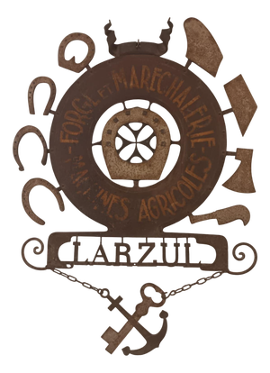 Larzul Blacksmith Shop Sign in Metal, 1950s