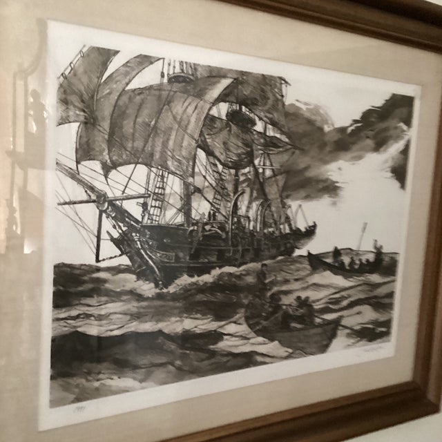 Discover the captivating artistry of Jack Coughlin with the original etching "Boats Away," a limited-edition piece that...