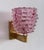 Italian Art Deco Brass and Pink Rostrato Murano Glass Wall Sconces, 1990s, Set of 2 For Sale - Image 6 of 13