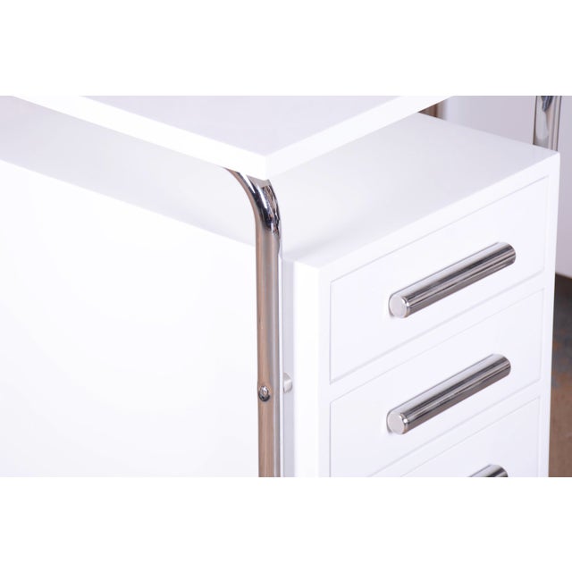 Metal Bauhaus Writing Desk in Chrome-Plated Steel by Marcel Breuer, Czech, 1930s For Sale - Image 7 of 14