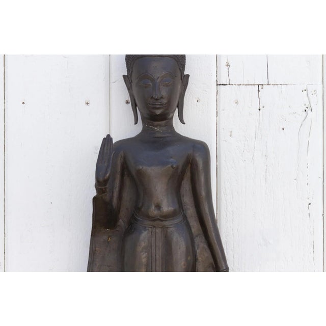19th Century Tall Antique Bronze Thai Buddha For Sale - Image 5 of 12