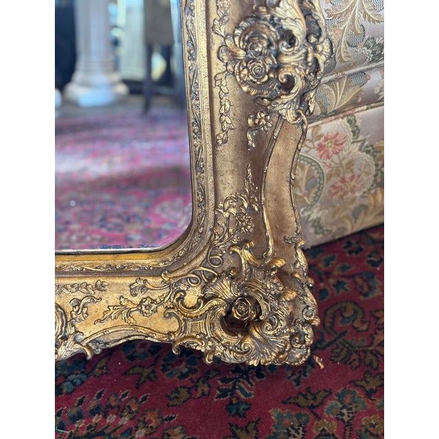 Rococo Vintage Gold Rococo Style Wall Mirror For Sale - Image 3 of 8