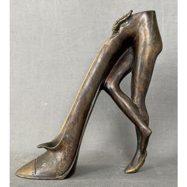 W T Chai, Candle Holder Sculpture with a Surrealist Motif, 1970, Bronze For Sale - Image 9 of 9