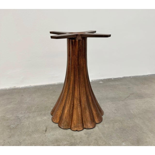 1980s Style of Angelo Mangiarotti Dining Table Flowing Marble Copper Fluted Base For Sale - Image 12 of 12