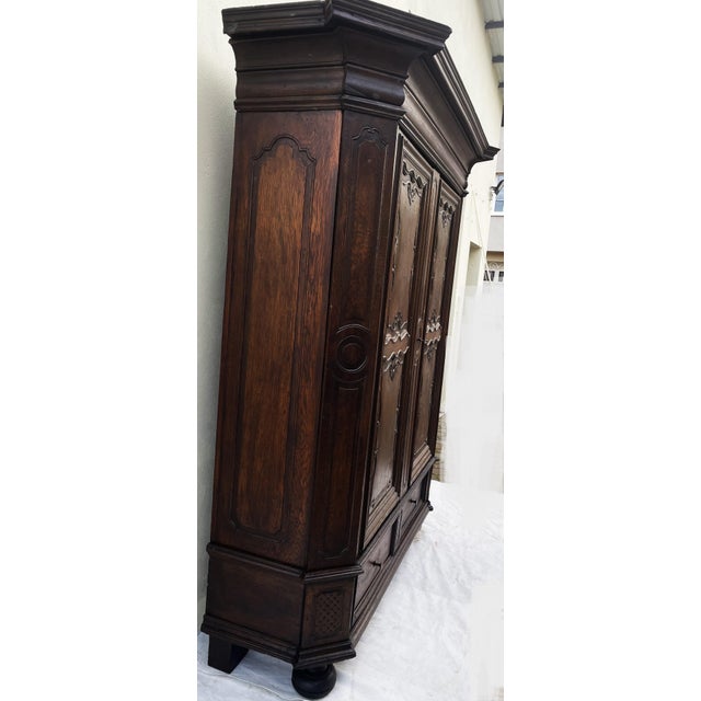 Antique Baroque Wardrobe in Oak, 1600s For Sale - Image 18 of 18