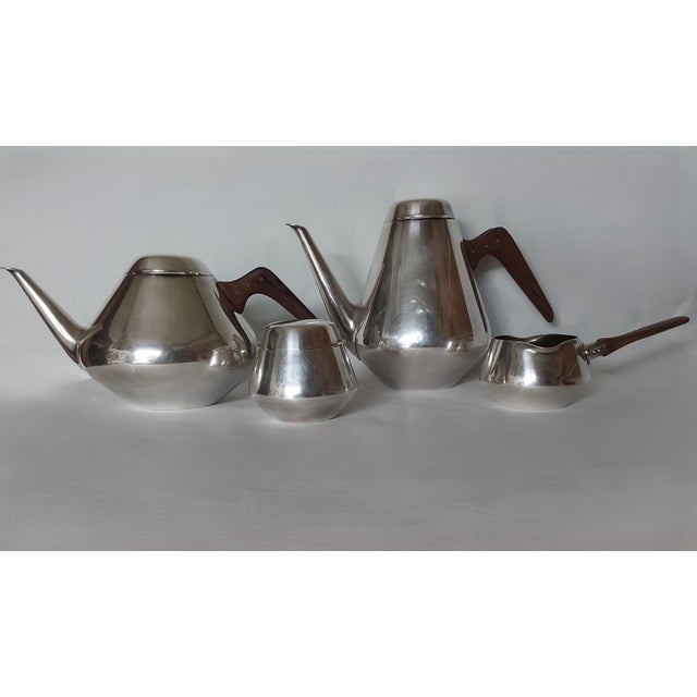 1960s 1960s Mid Century Modern Scandinavian Design Alpaka Tea Set Serving Set - 4 pcs For Sale - Image 5 of 7