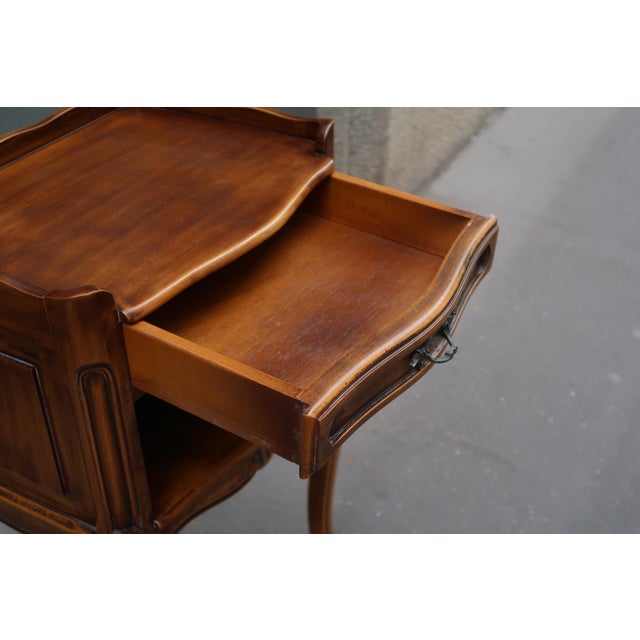Wood French Vintage Louis XV Style Nightstand For Sale - Image 7 of 10