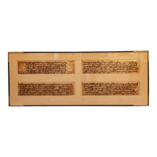 Golden Sutra, Framed Burmese Manuscript For Sale