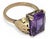 Early 20th Century Art Deco 14k Gold Emerald-Cut Amethyst Ring For Sale - Image 5 of 5