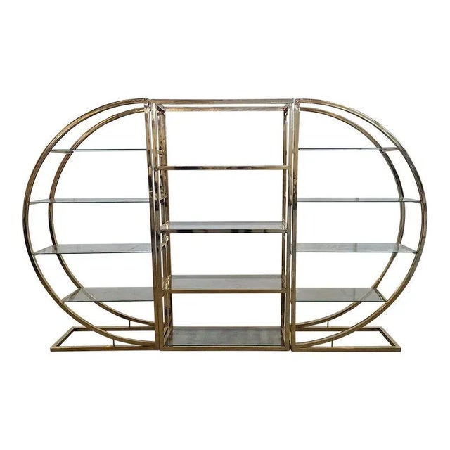 Bookcase in Brass, 1970s For Sale - Image 3 of 6