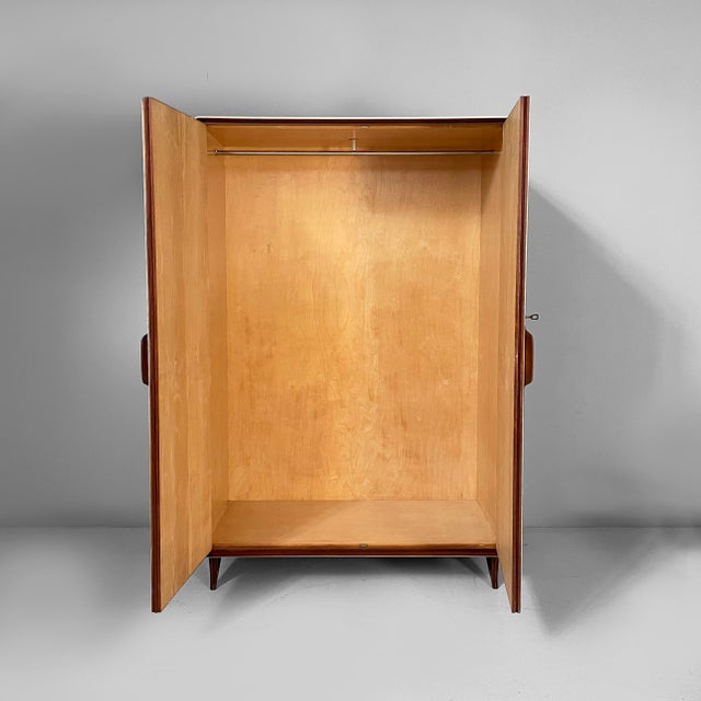 Art Deco Italian Wood and White Wood Wardrobe, 1940s For Sale - Image 3 of 18