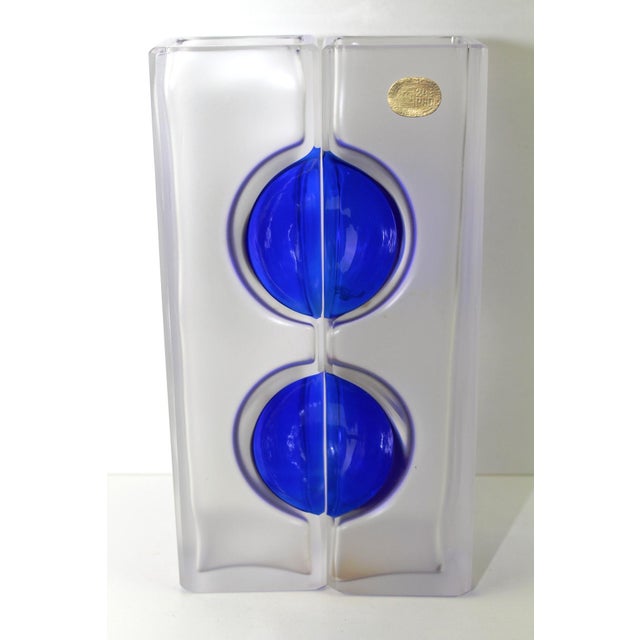 Mid-Century Modern Lead Crystal Segment Vases by C. J. Riedel for Riedel, 1960s, Set of 2 For Sale - Image 3 of 11