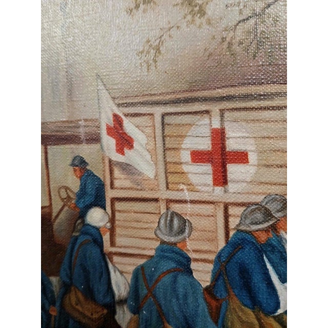 19th Century After Georges Bertin Scott, The Automobile During the War, 1890s, Oil on Canvas For Sale - Image 5 of 9
