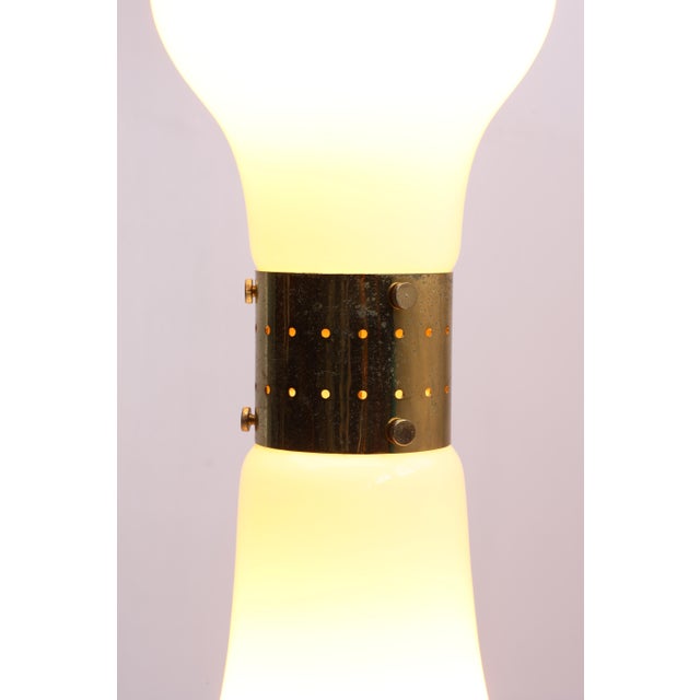 Metal Brillo Floor Lamp in White Murano Glass attributed to Carlo Nason for Mazzega, 1964 For Sale - Image 7 of 9