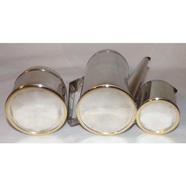 Antique Stainless Coffee Set With Silverplate Tray Coffee Pot Lidded