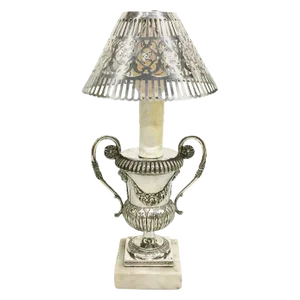 Small Early 19th Century Belgian Silver Lamp, 1814-1831