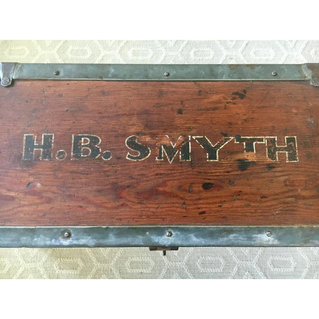 Early 20th Century 20th Century Painted Folk Art Style Carpenters Box Chest For Sale - Image 5 of 13