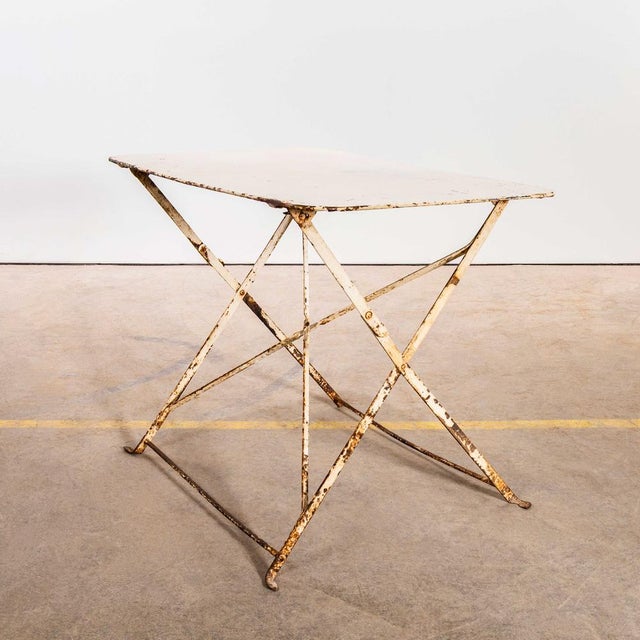 Vintage French White Rectangular Metal Folding Dining Table, 1950s For Sale - Image 10 of 10