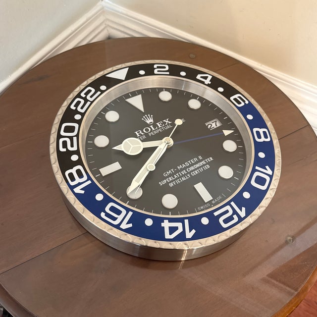 1970s Vintage Pepsi Oyster Perpetual Submariner Wall Clock From Rolex For Sale - Image 5 of 8