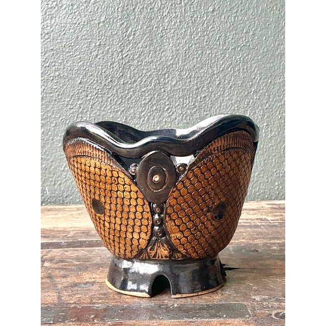 Vintage Original Studio Pottery Vase For Sale In West Palm - Image 6 of 12