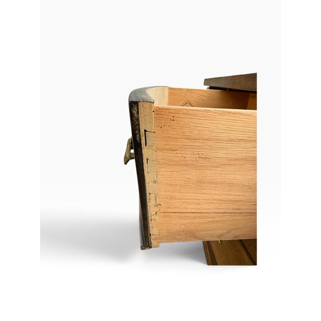 Vintage Stanley Bow-Front MCM Credenza Sideboard, Refinished, 48" For Sale - Image 9 of 14