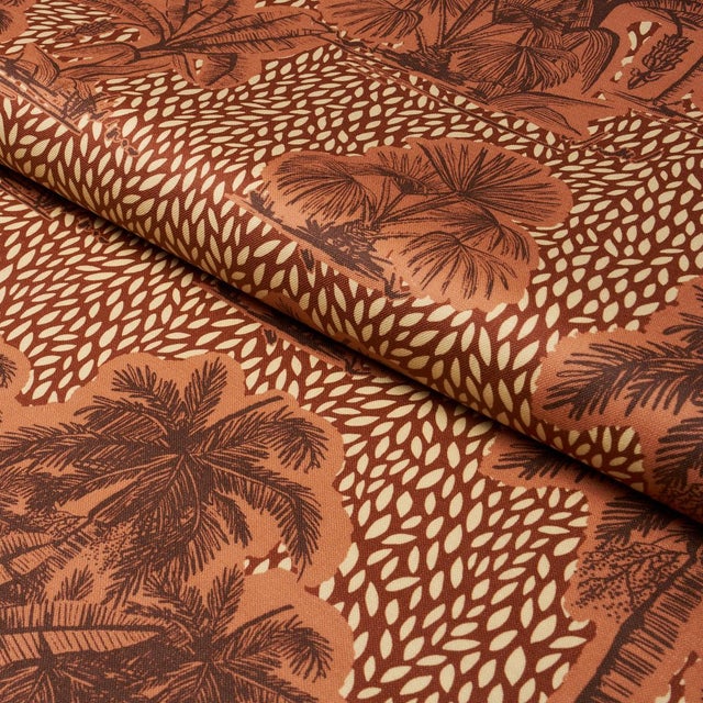 Schumacher Schumacher Tropical Safari Print Fabric In Sunset In Los Llanos For Sale - Image 4 of 5