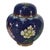 Early 20th Century Vintage Chinese Cloisonné Floral Ginger Jar, Cobalt Blue, 3.5" For Sale - Image 5 of 9