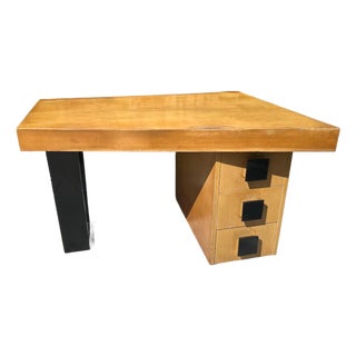 1940s Attributed to Gilbert Rhode for Herman Miller 2 Sided Asymmetrical Art Deco Desk For Sale