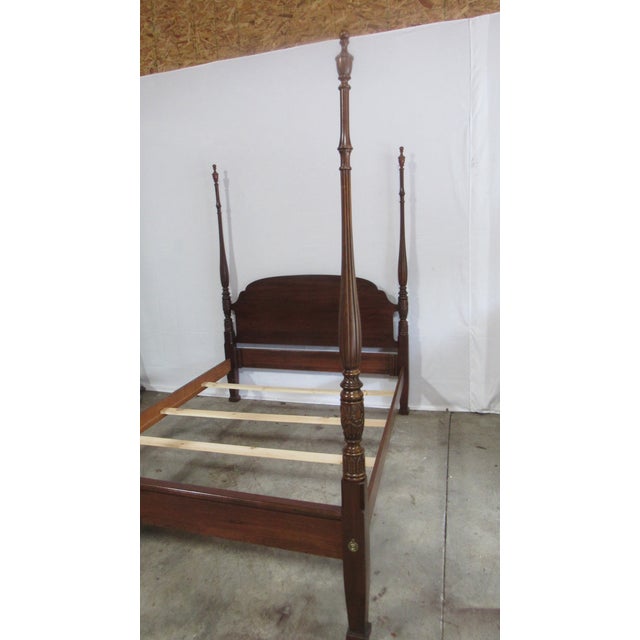 Item: Queen Bed Details: Cherry Great Designer Look/Quality Piece Poster Bed Queen Size Great Carvings Unmarked James...