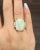 Modern 7.79 Ct Platinum Natural Australian Opal & Diamond Ring Size 7 For Sale - Image 3 of 8