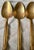 Wood Mid 20th Century Set of 5 Rosewood & Brass Ice Iced Tea Drink Spoons Flatware For Sale - Image 7 of 9