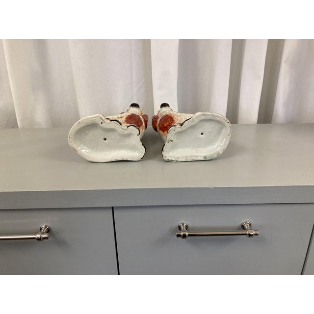 Ceramic Pair of Staffordshire Terrers For Sale - Image 7 of 7