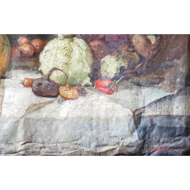 1970s Antique Still Life Oil Painting, Ukrainian Soviet Art, 1978 75-116 For Sale - Image 5 of 6