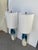 Blue Mid Century Style White & Blue Drip Lamps - Pair. For Sale - Image 8 of 11