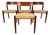 Fully Restored Vintage Teak Dining Chairs Papercord Seats from J.L. Møllers, 1960s, Set of 4 For Sale