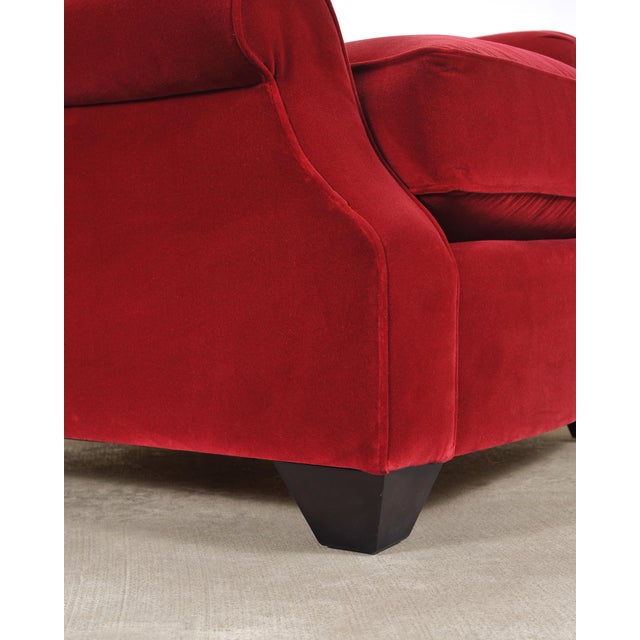 Ralph Lauren London Club Lounge Chair in Italian Red Velvet For Sale - Image 16 of 18