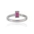 Dainty 0.69 Ct Octagon Ruby & Diamond Three Stone Ring in 925 Sterling Silver Size 6 For Sale - Image 6 of 14