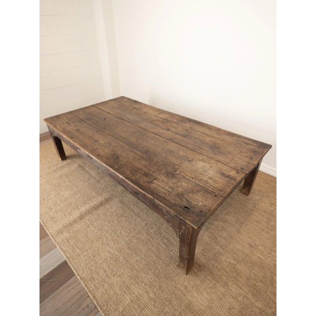 Farmhouse Early 20th Century Reclaimed Elm Wood Farmhouse Oversized Coffee Table For Sale - Image 3 of 9
