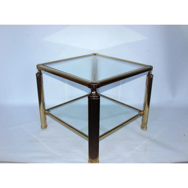 Coffee table Modern, 60s. It was made of brass and glass, it is preserved in very good condition. Dimensions: height 45cm...
