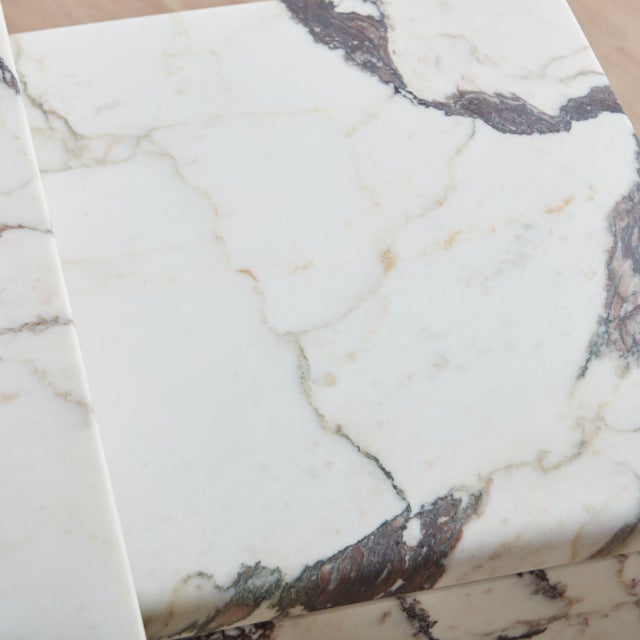 Vintage Calacatta Viola Marble Nesting Side Tables, Italy 1970s - Set of 3 For Sale - Image 11 of 11
