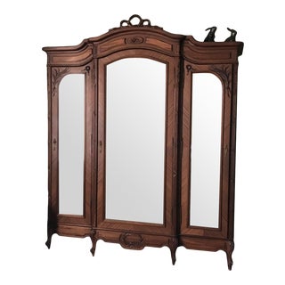Antique French Louis XV Style Walnut Armoire For Sale