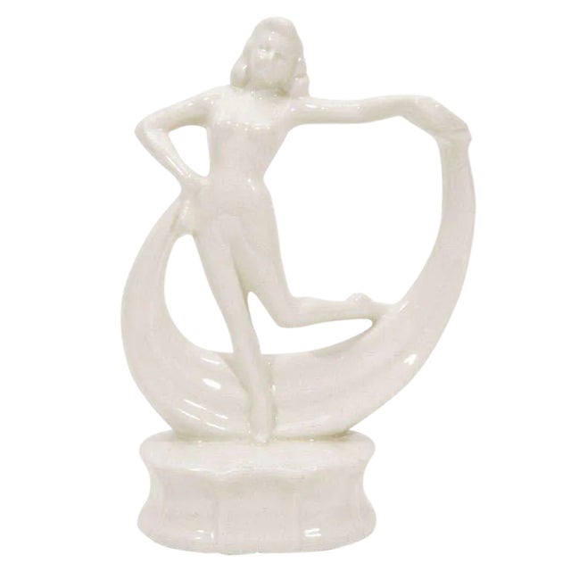 Art Deco Dancing Flapper Ceramic Sculpture For Sale