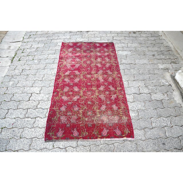 Vintage Red Floral Rug For Sale - Image 11 of 11