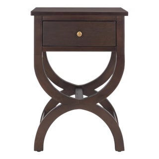 Maxine Accent Table with Storage Drawer in Walnut For Sale