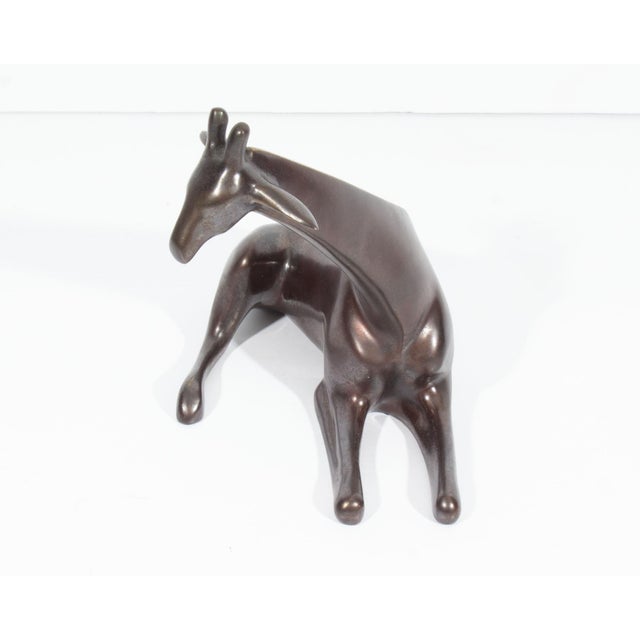 Bronze Giraffe Sculpture by Loet Vanderveen For Sale In Indianapolis - Image 6 of 10